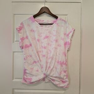 Lucky Brand Pink Tie-Dye Short Sleeve Top